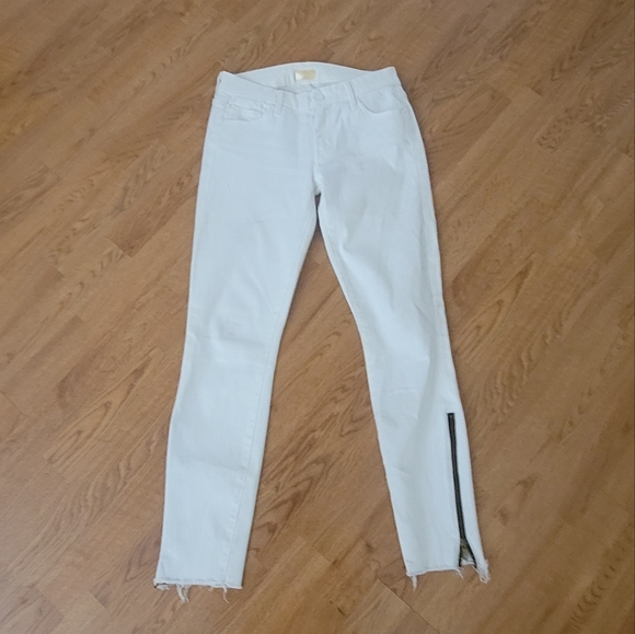 Mother Looker White Denim With Zipup Ankle 26 - Picture 3 of 7